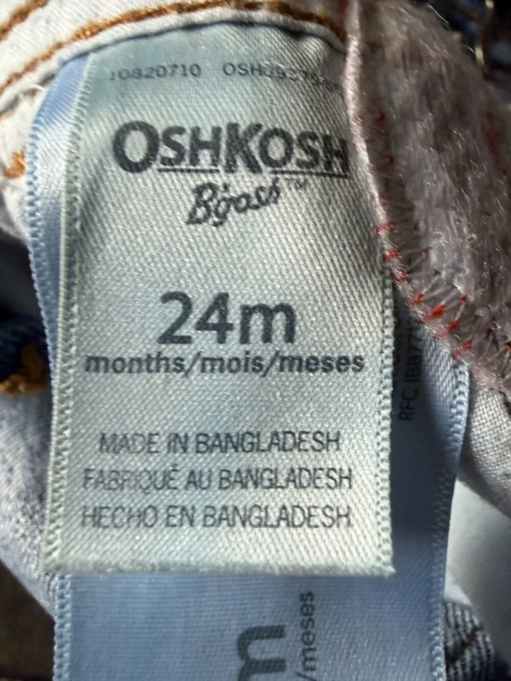OshKosh B'gosh dinosaur patch denim overalls size 24 months